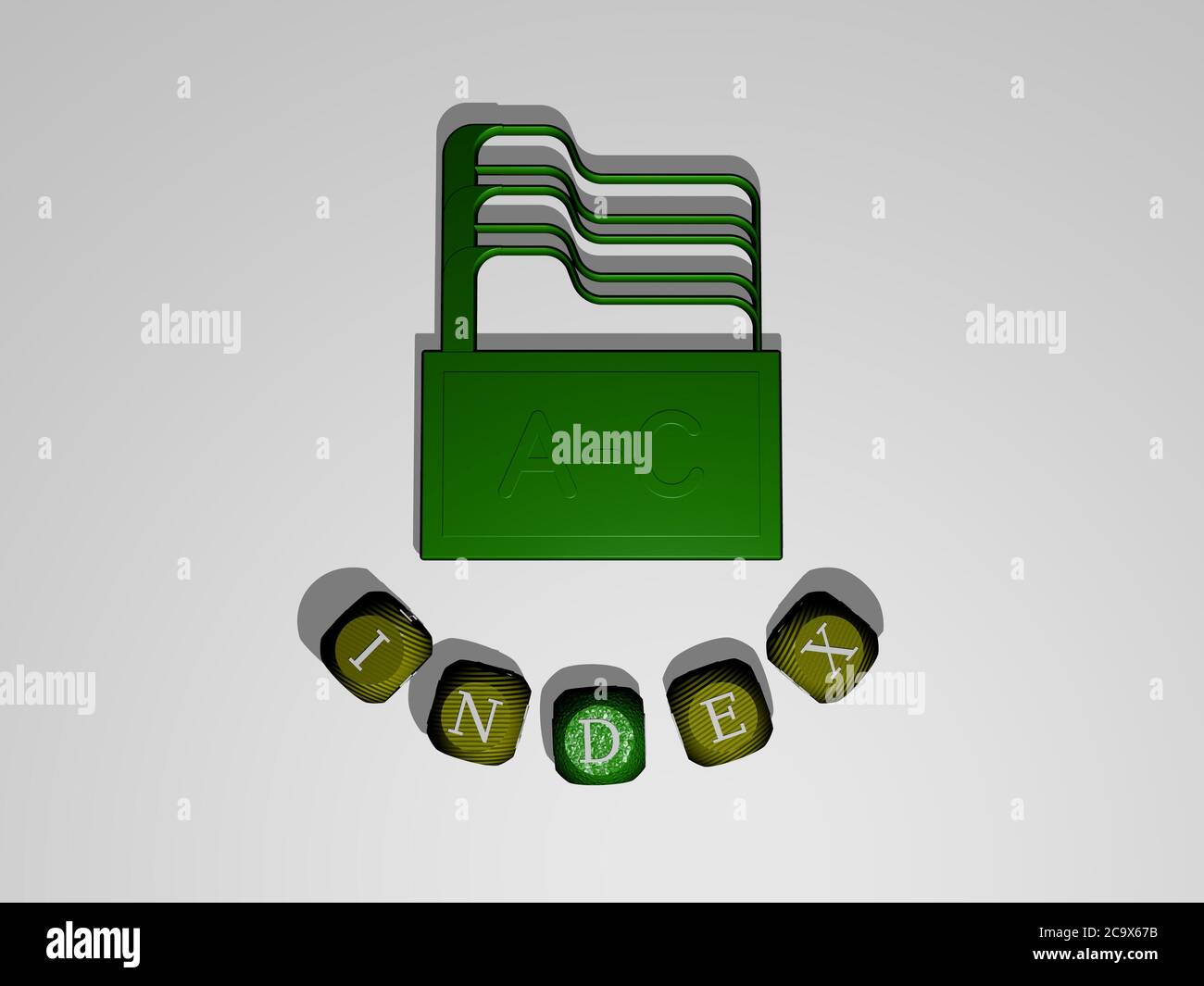 3D illustration of INDEX graphics and text around the icon made by ...