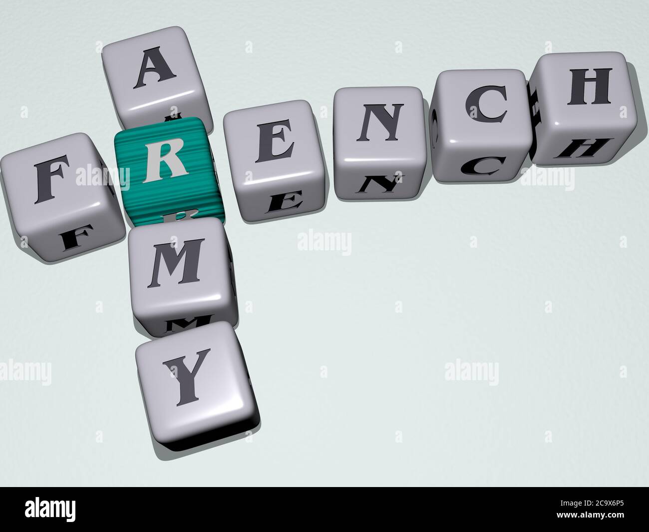 french Army combined by dice letters and color crossing for the related