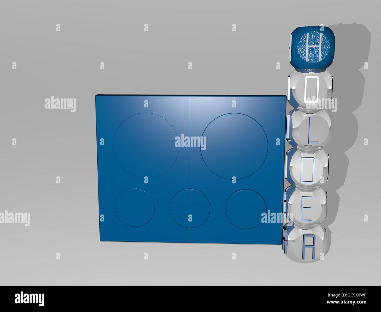 3D representation of HOLDER with icon on the wall and text arranged by ...