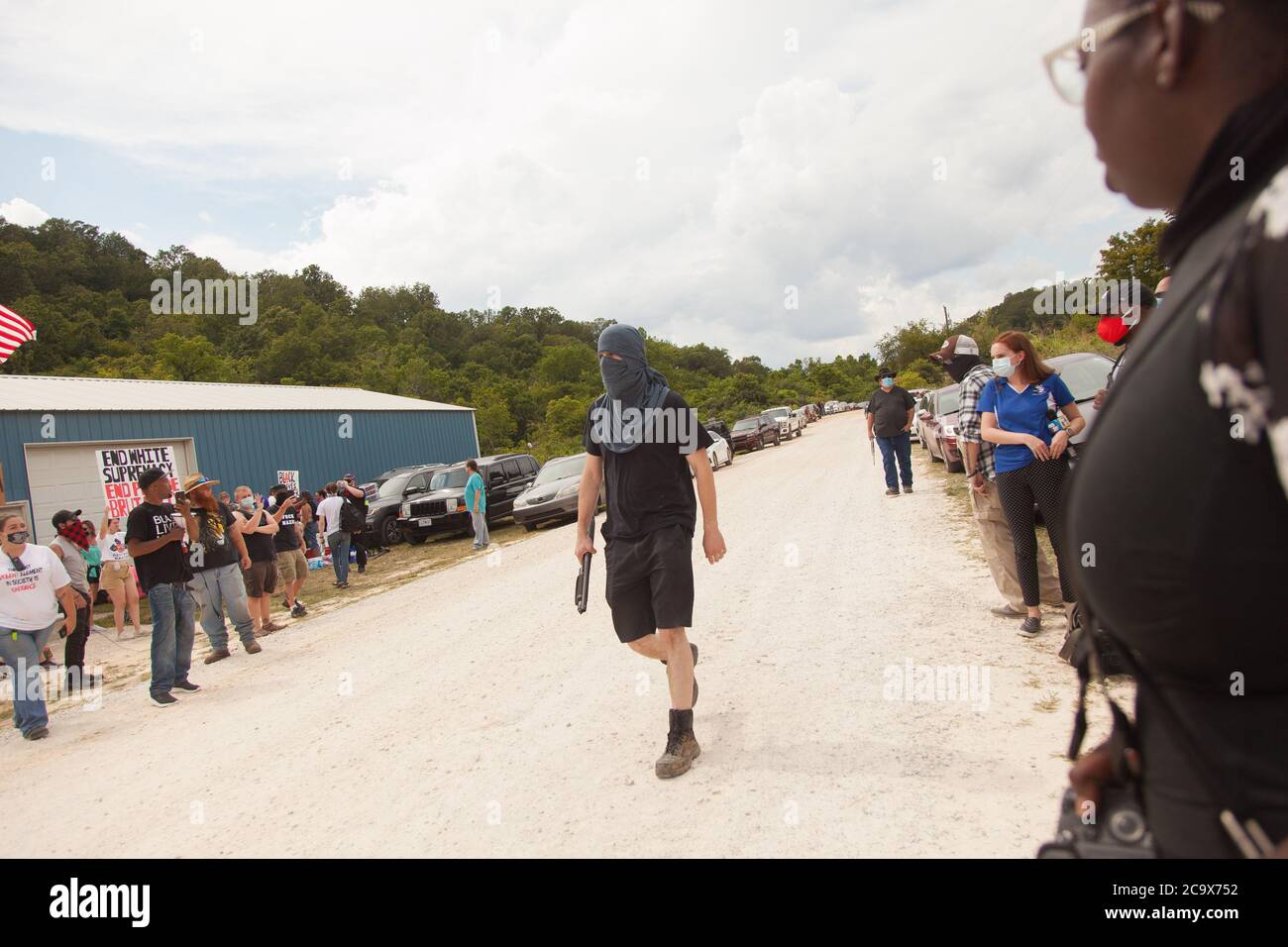 Zinc, Arkansas, USA. 2nd Aug, 2020. Aug. 2, 2020 Members of League of