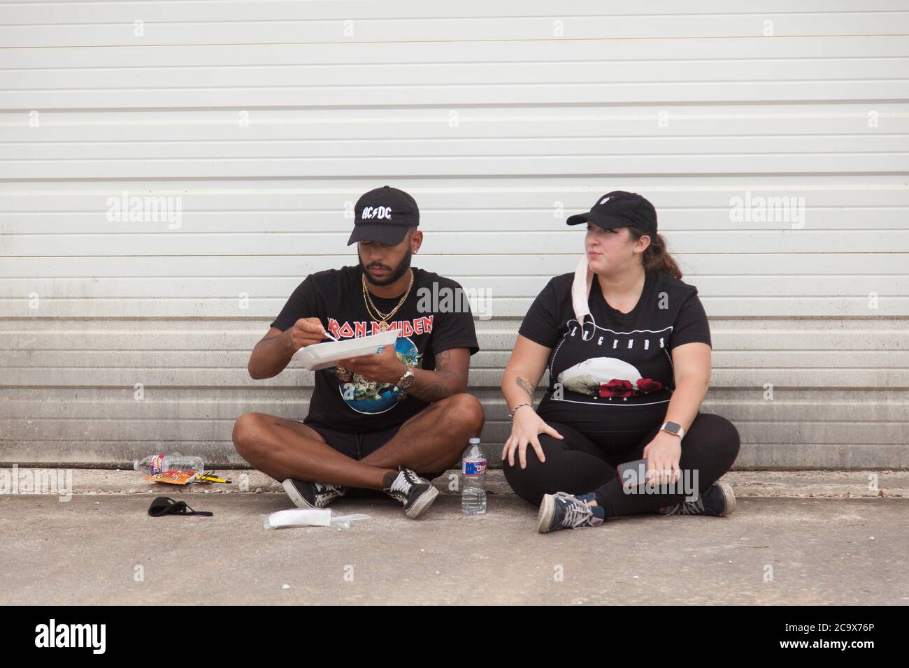 Zinc, Arkansas, USA. 2nd Aug, 2020. Aug. 2, 2020 Protesters take a