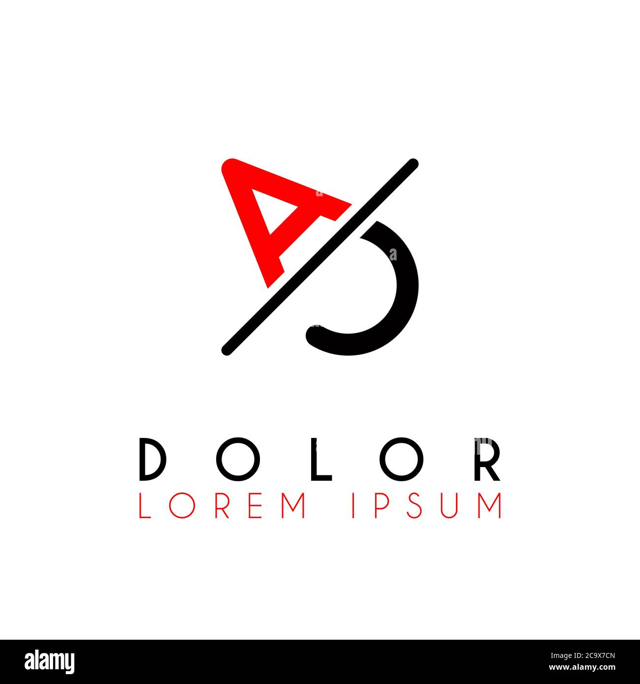 Logo A slash C with black red Stock Vector