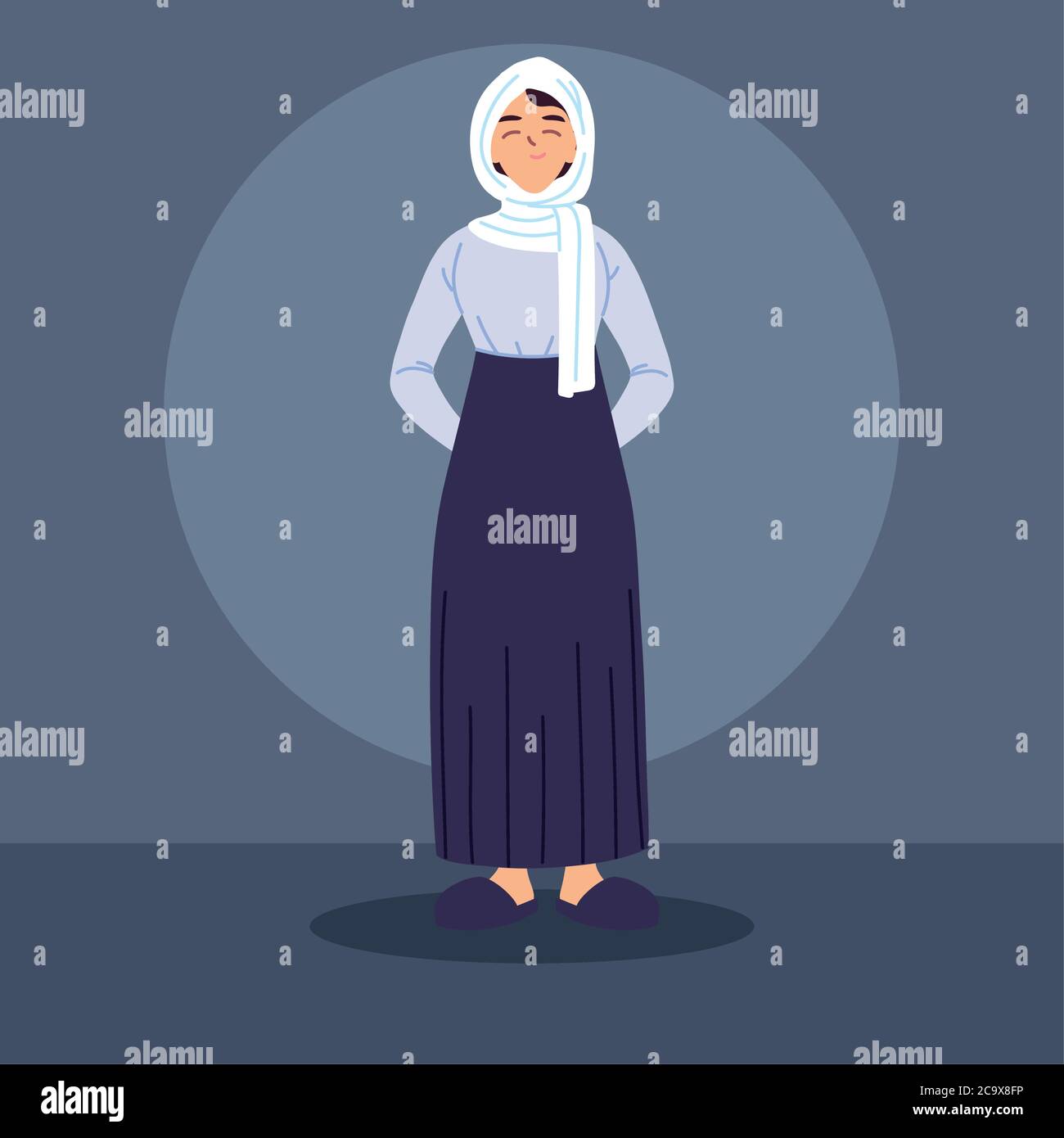 muslim woman in traditional dress vector illustration design Stock ...