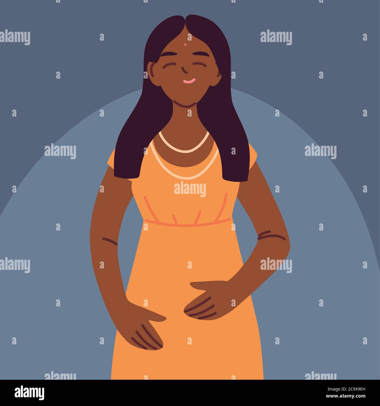 portrait of afro woman wearing casual clothes vector illustration ...
