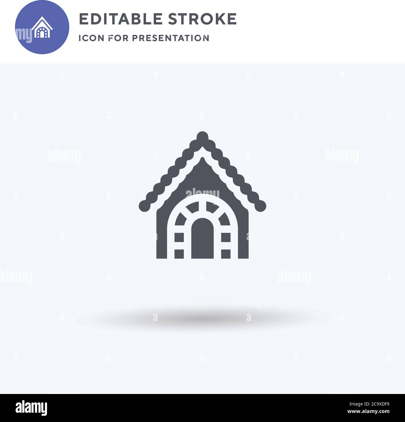 Gingerbread House icon vector, filled flat sign, solid pictogram ...
