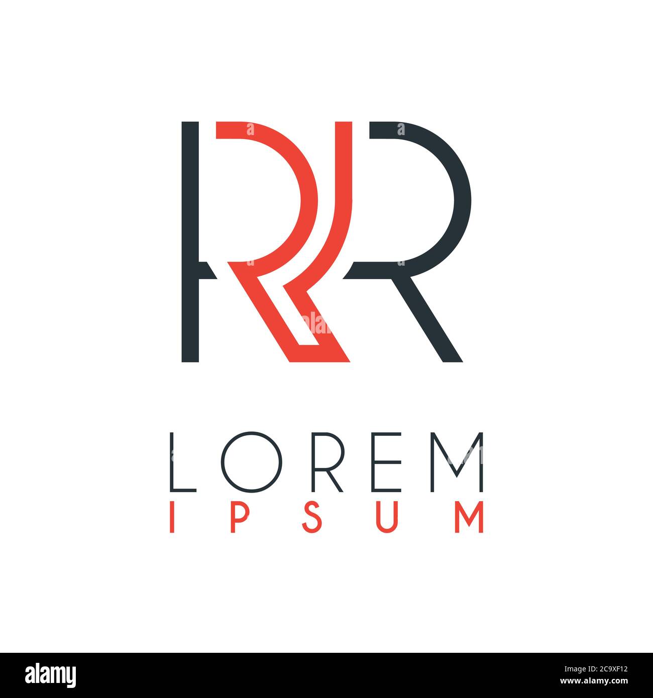 The logo between the letter R and letter R or RR with a certain ...