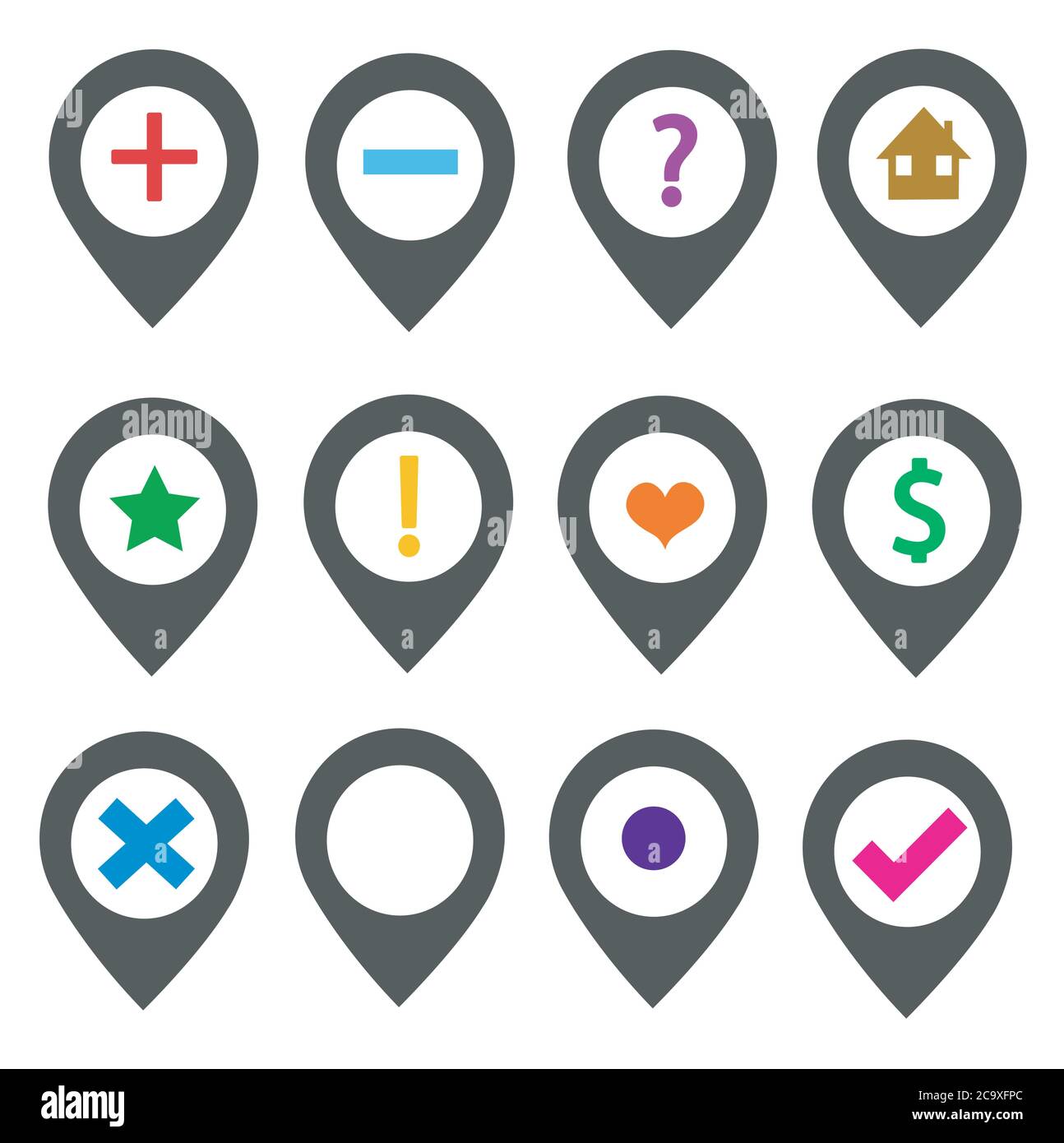 mapping pins icon set vector Stock Vector Image & Art - Alamy