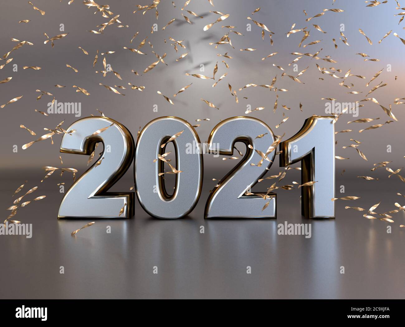 Shiny steel number 2021 with reflections, 3d rendering Stock Photo - Alamy