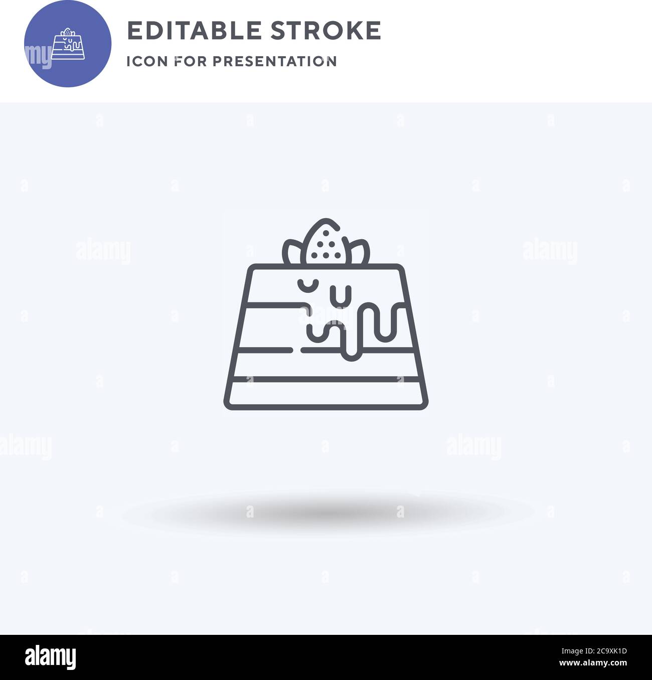 Pudding icon vector, filled flat sign, solid pictogram isolated on white, logo illustration. Pudding icon for presentation. Stock Vector
