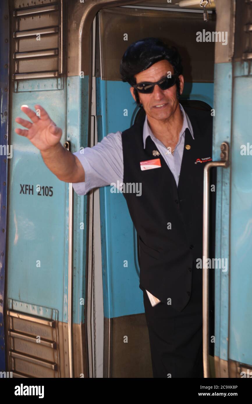 The Elvis Express train departs Central Station in Sydney bound for the