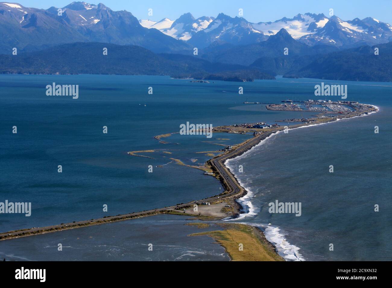 Alaska landscape view of Homer from the plane Stock Photo Alamy