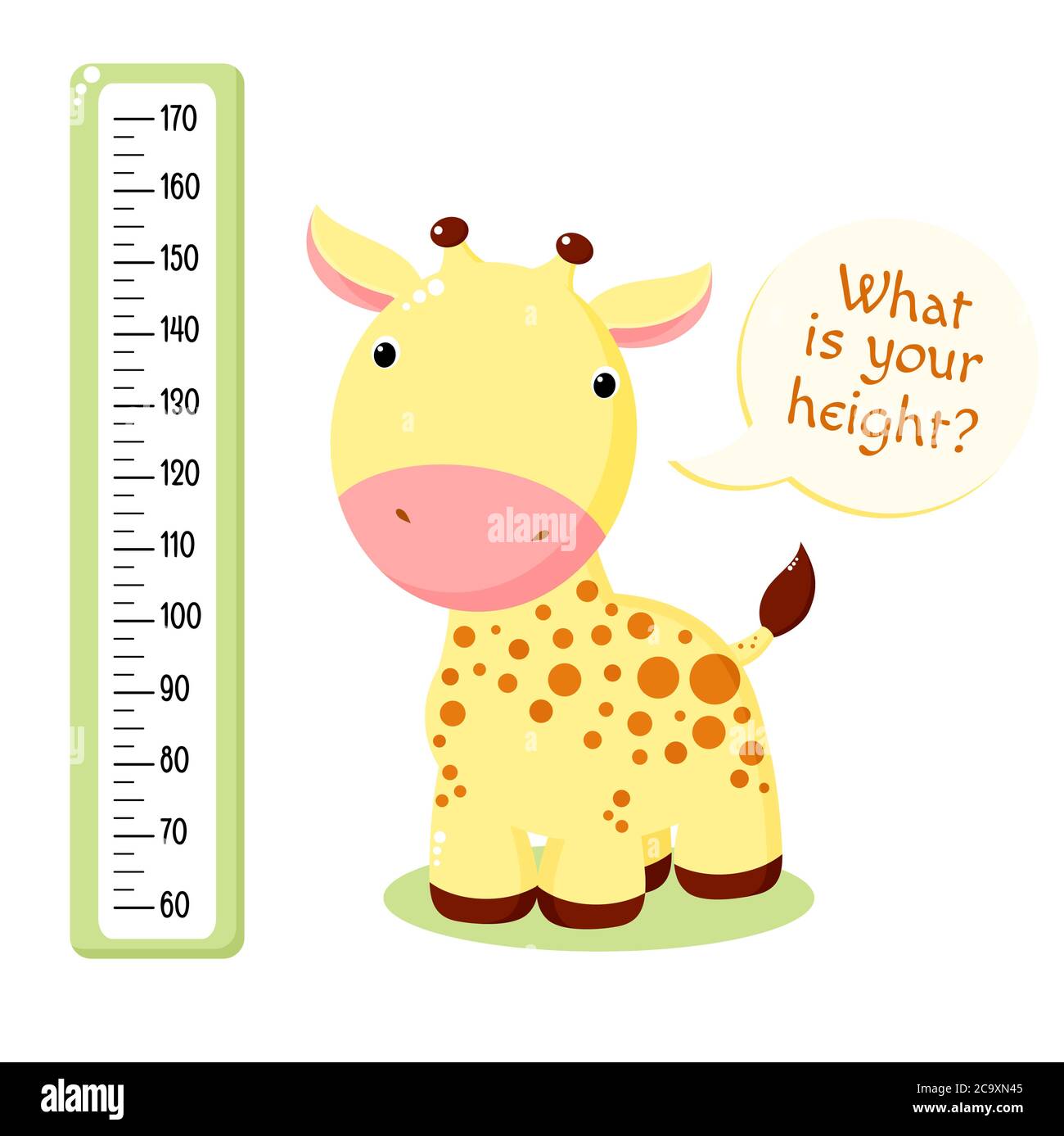 Niet ingewikkeld Station Stadium Height chart with cute baby giraffe. Kids meter with cartoon animal.  Inscription - What is your height? Meter wall or baby scale of growth.  Vector EPS Stock Vector Image & Art - Alamy