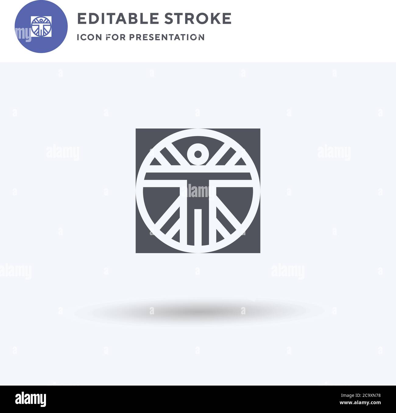 Vitruvian Man icon vector, filled flat sign, solid pictogram isolated ...