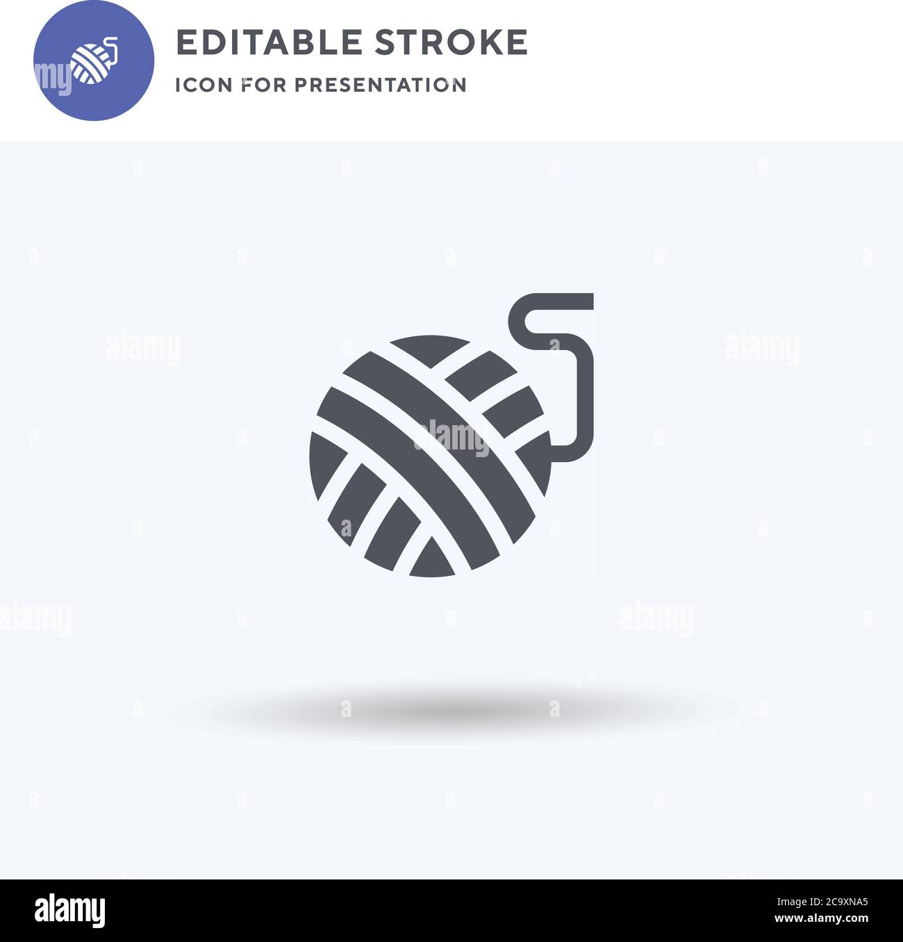 Yarn Ball icon vector, filled flat sign, solid pictogram isolated on ...