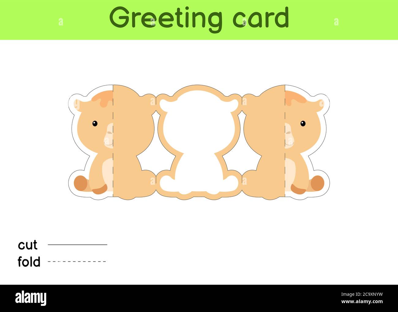 Cute camel fold-a-long greeting card template. Great for birthdays ...
