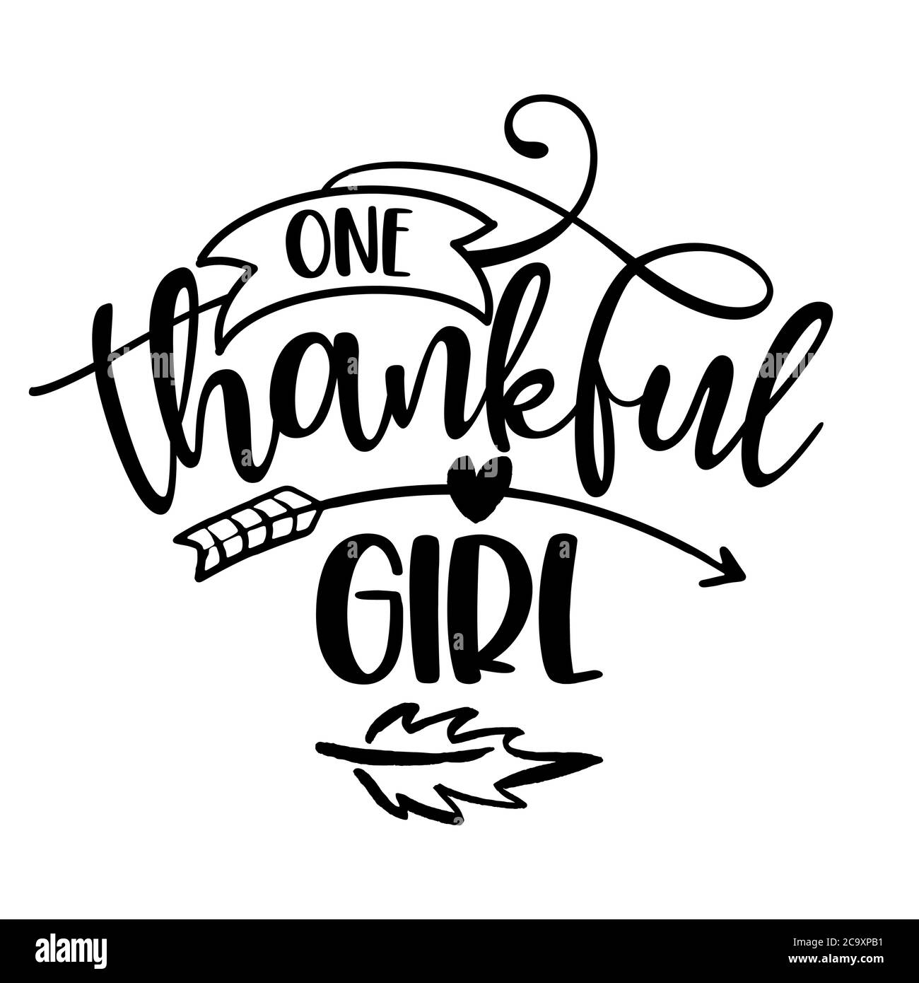 One Thankful Girl Inspirational Thanksgiving Day Or Harvest