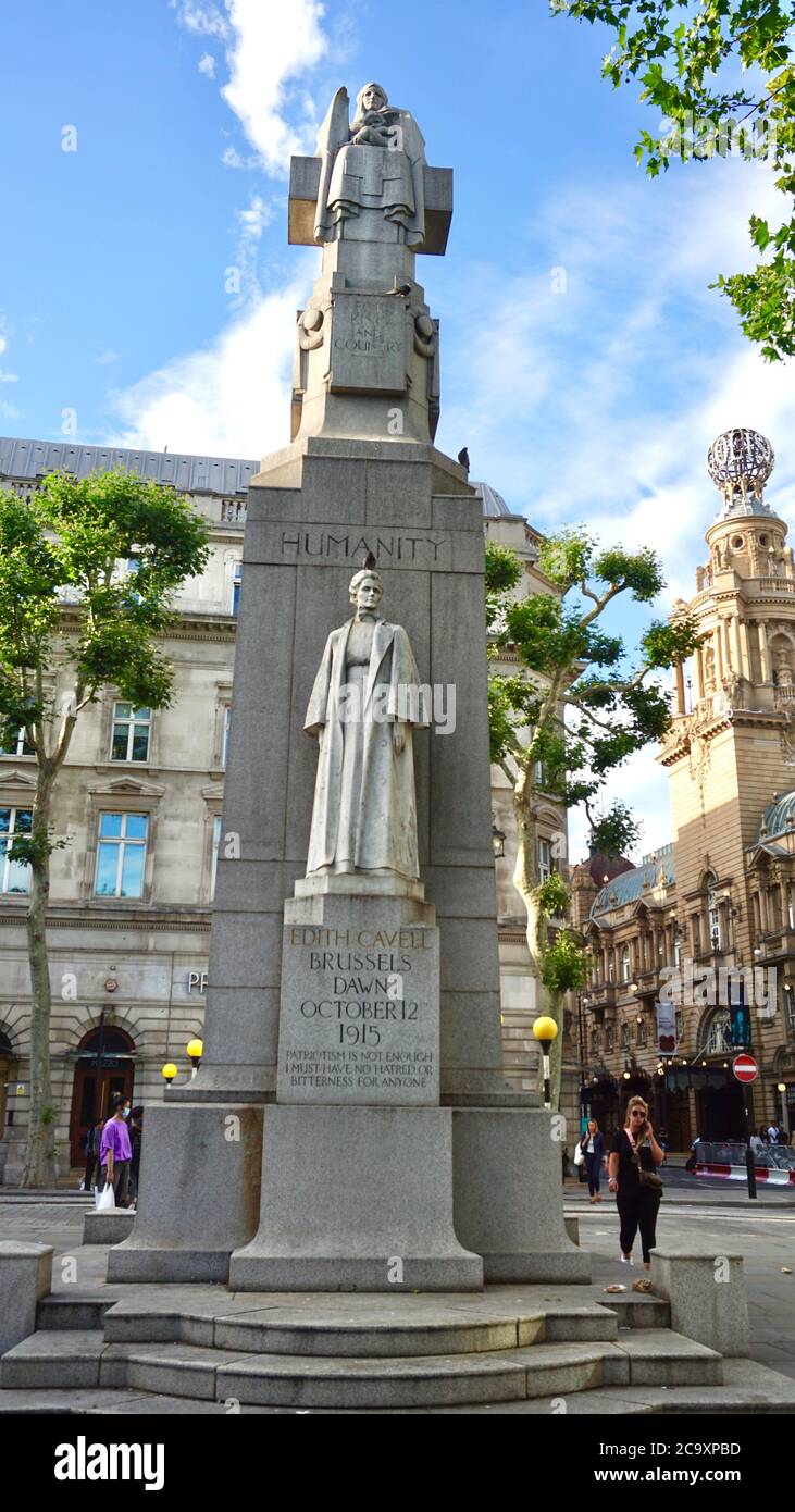 Edith Cavell statue in Trafalgar Square Stock Photo