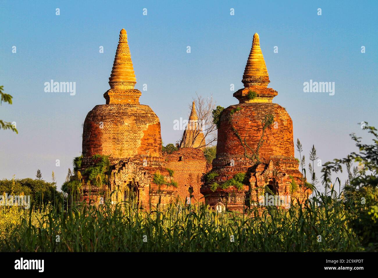 Pagodas and temples of Bagan in Myanmar, formerly Burma, a world ...