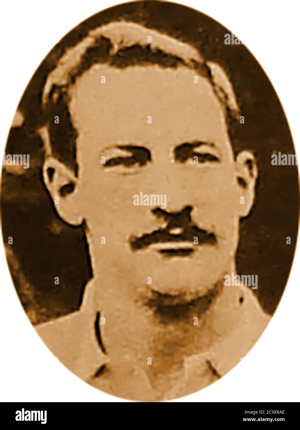 An old portrait of William Isiah Bassett ( 1869 –  1937) , popularly known as Billy Bassett . He  was a respected English association footballer, director and club chairman who served West Bromwich Albion for over 50 years. Stock Photo