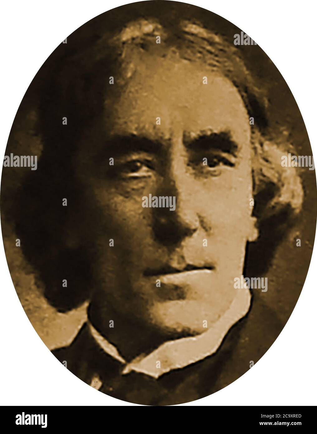 Portrait of Somerset born British actor, actor/manager and  theatrical manager Sir Henry Irving (1883-1905). He was also known as John Henry Brodribb, (his birth name) and   J. H. Irving. In 1895 he became the first actor to be awarded a knighthood. He is known for his close association with Bram Stoker, author of 'Dracula' and became a Freemason, being initiated into the Jerusalem Lodge No 197 (London). His ashes were buried in Westminster Abbey Stock Photo