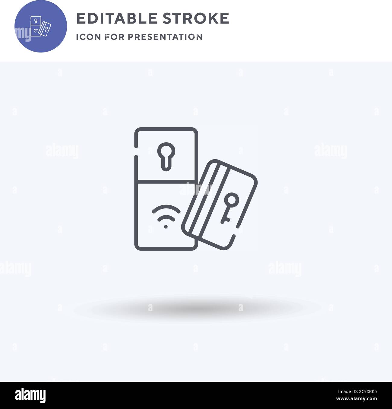 Key Card icon vector, filled flat sign, solid pictogram isolated on ...