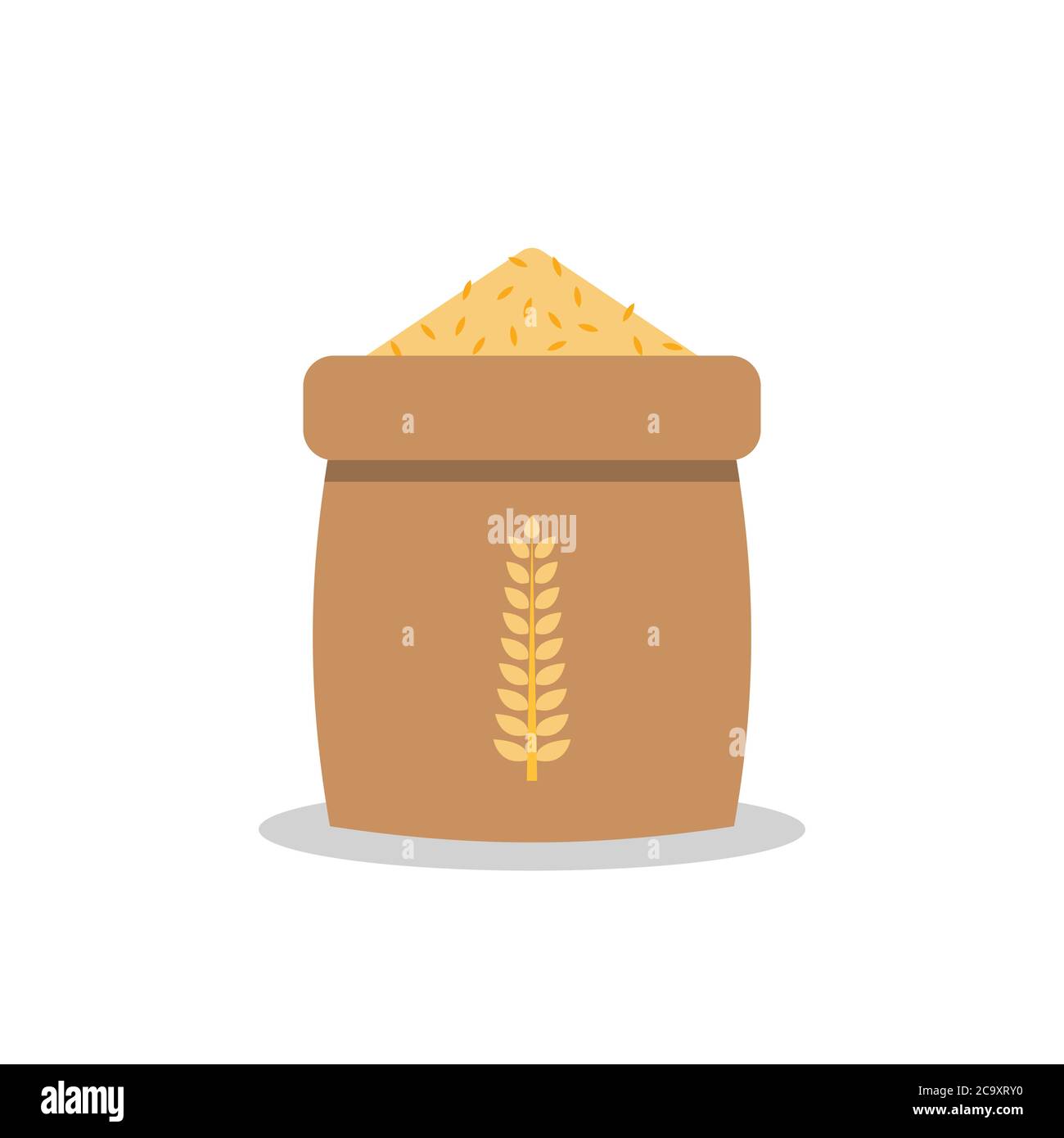 Rice sack icon in flat style. Vector illustration Stock Vector