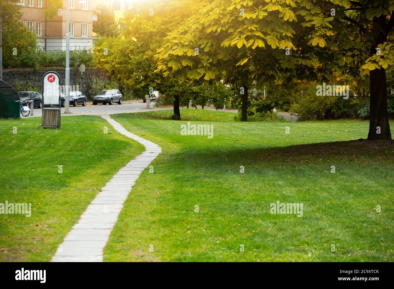 Autumn city public park in Europe Stock Photo - Alamy