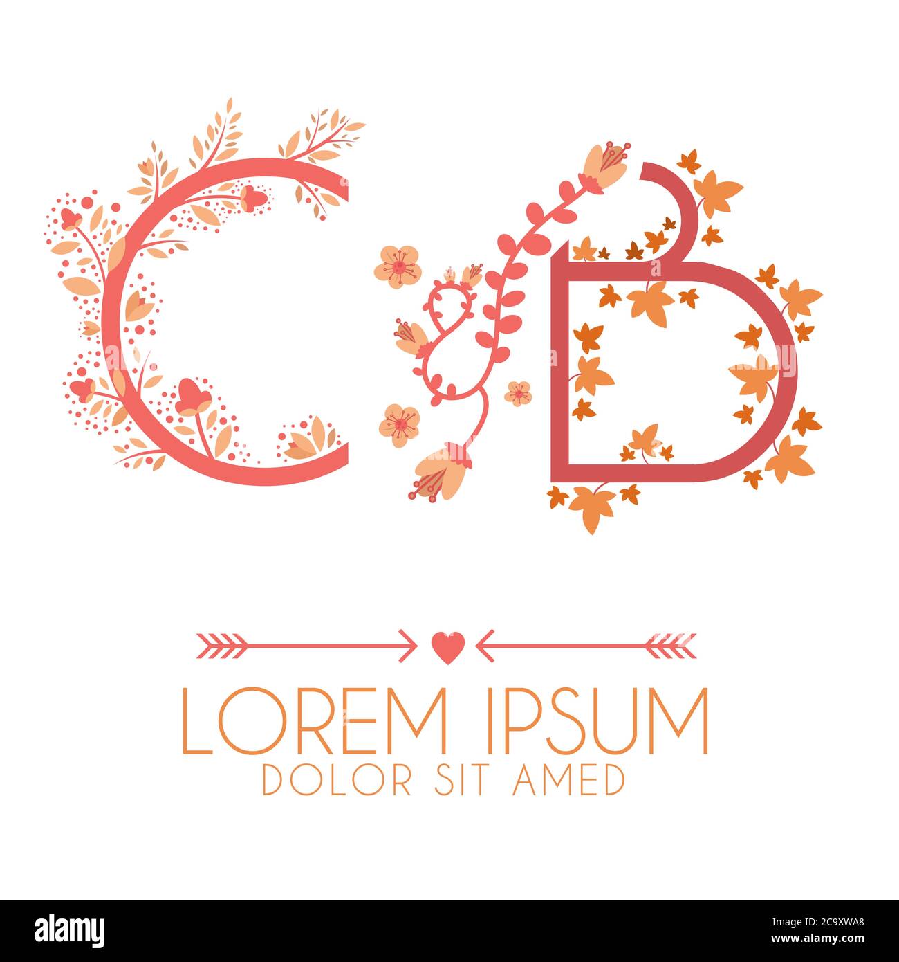 Letter C and B Logo, Letter C and B Wedding invitation Logo Stock ...