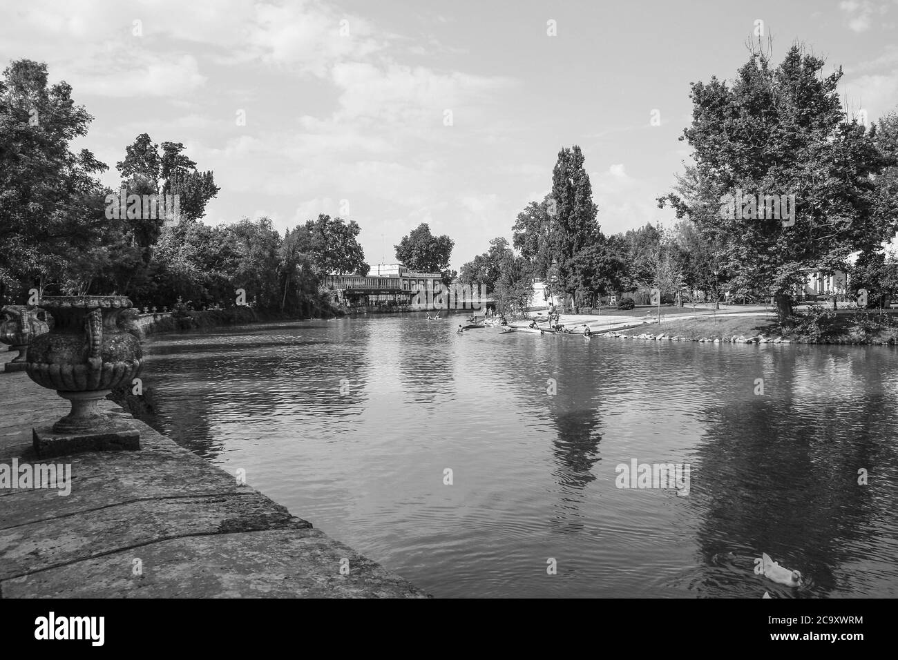 Aranjuez, Comunidad de Madrid, Spain, Europe. The Prince's Garden (Jardìn del Principe), Tagus (Tajo) river. Stock Photo