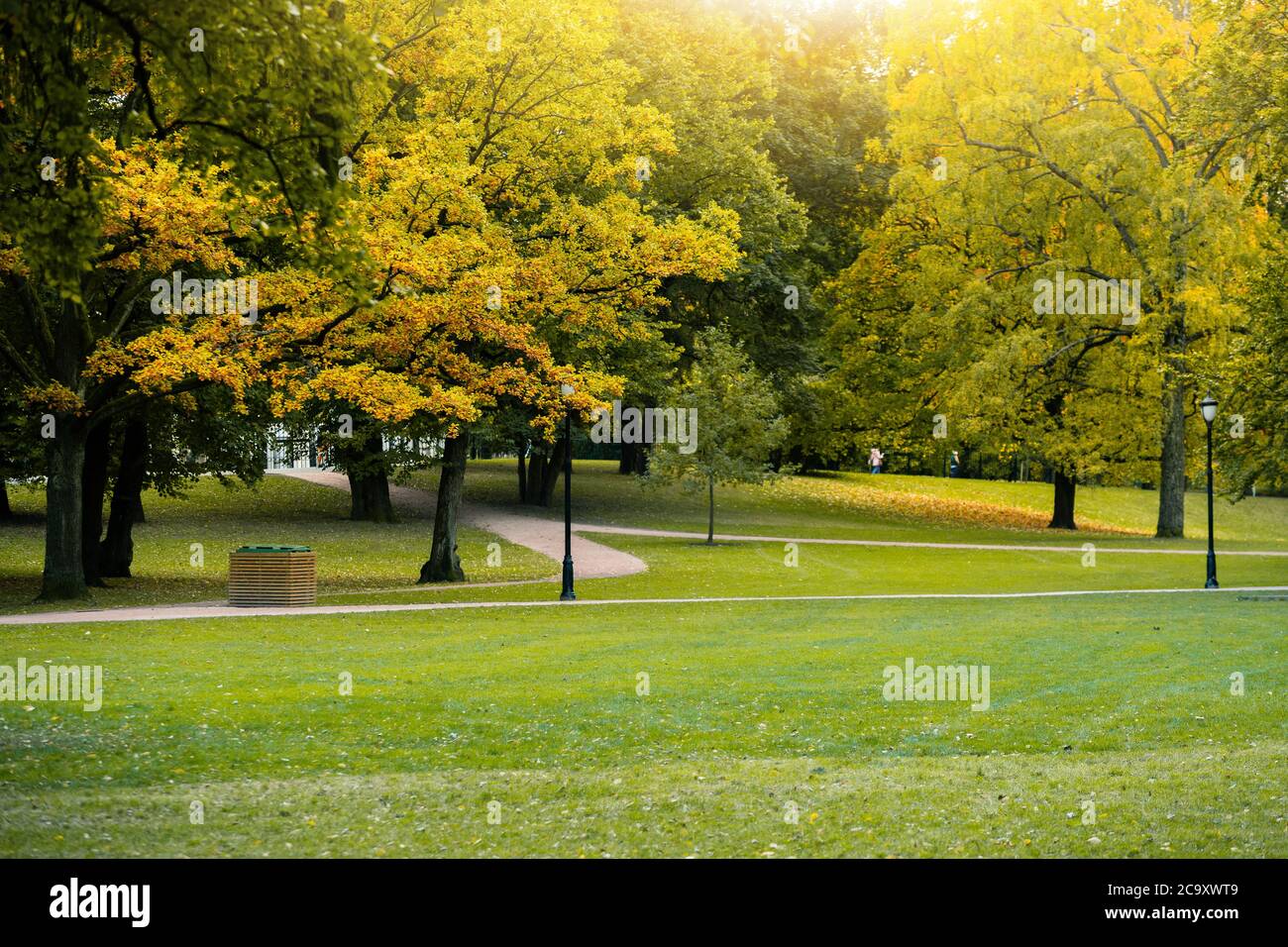 Autumn city public park in Europe Stock Photo - Alamy
