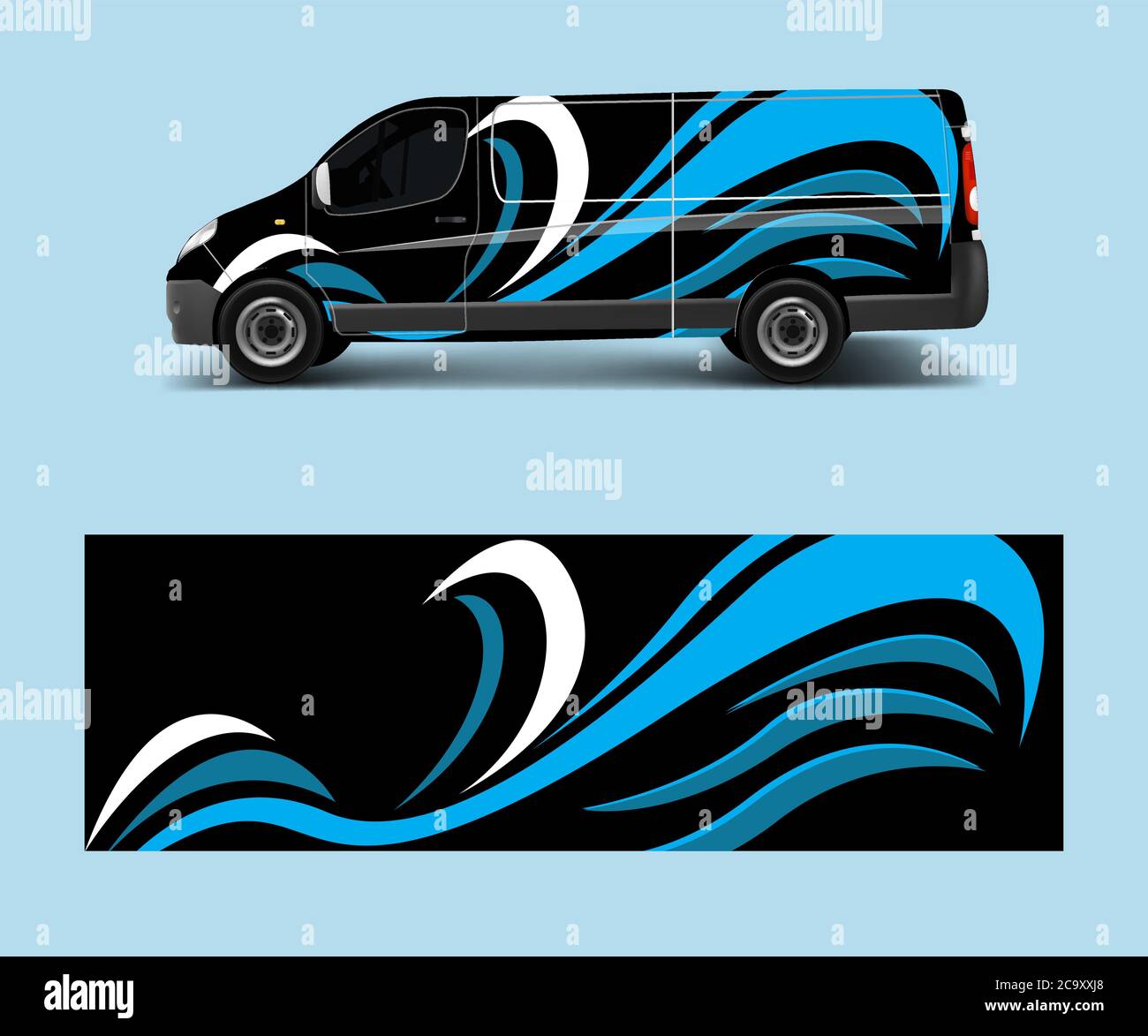 Car decal van designs . Wrap designs template vector. Stock Vector