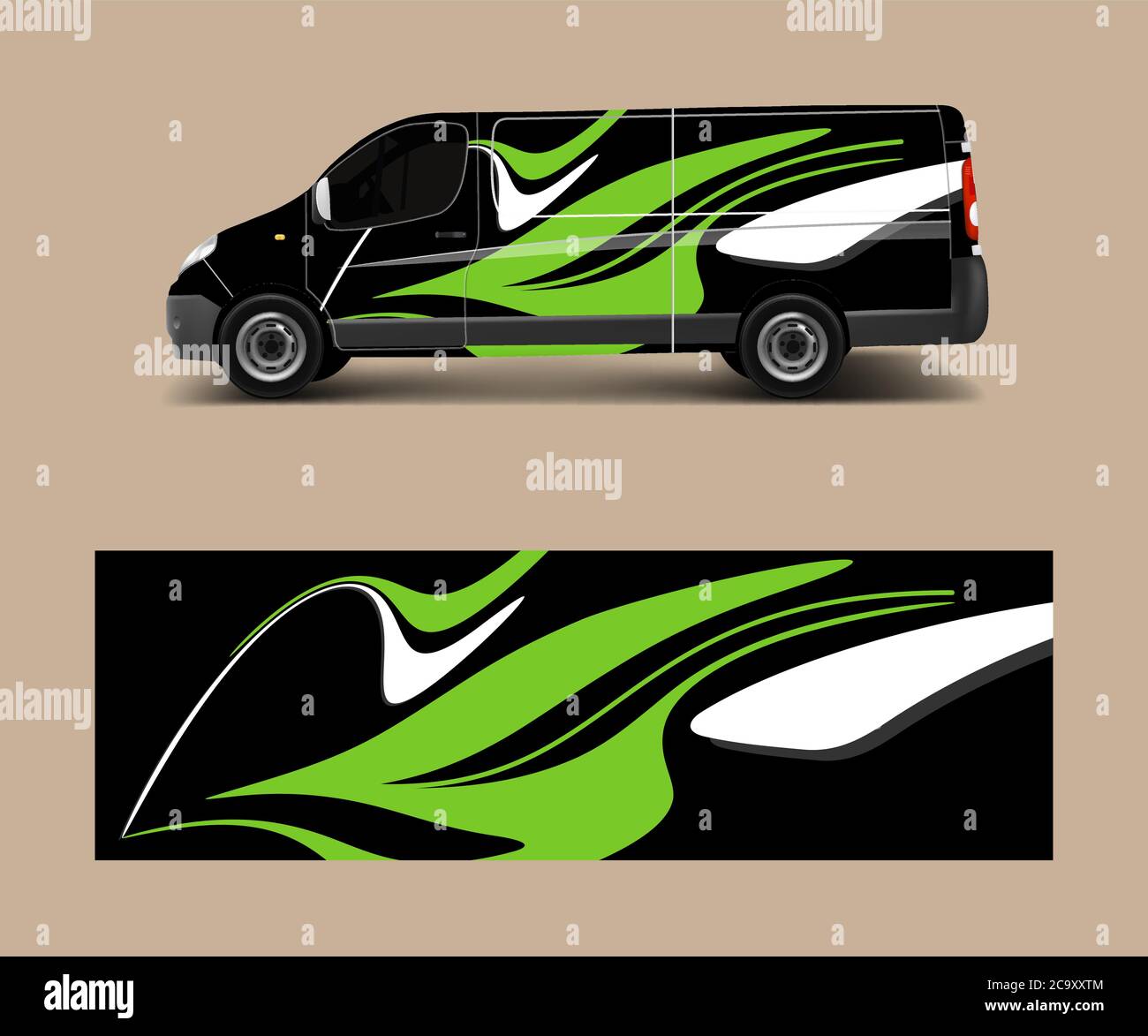 modern simple design for van graphics vinyl wrap template vector Stock