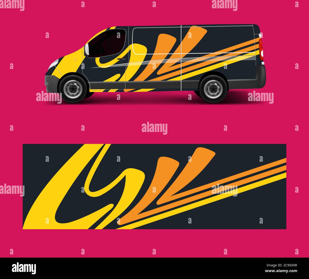 Car decal van designs . Wrap designs template vector. Stock Vector