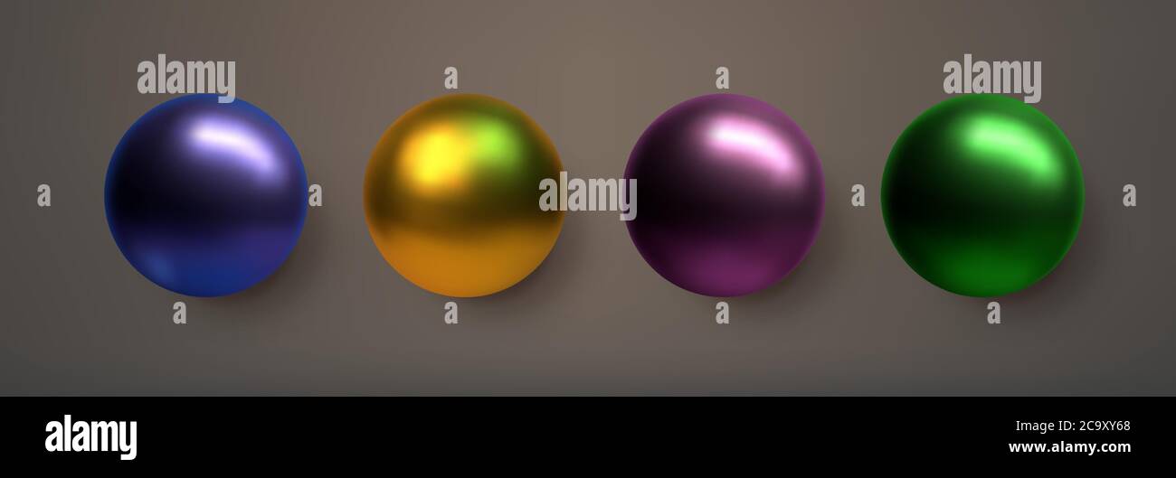 Set of 3d Spheres Stock Vector