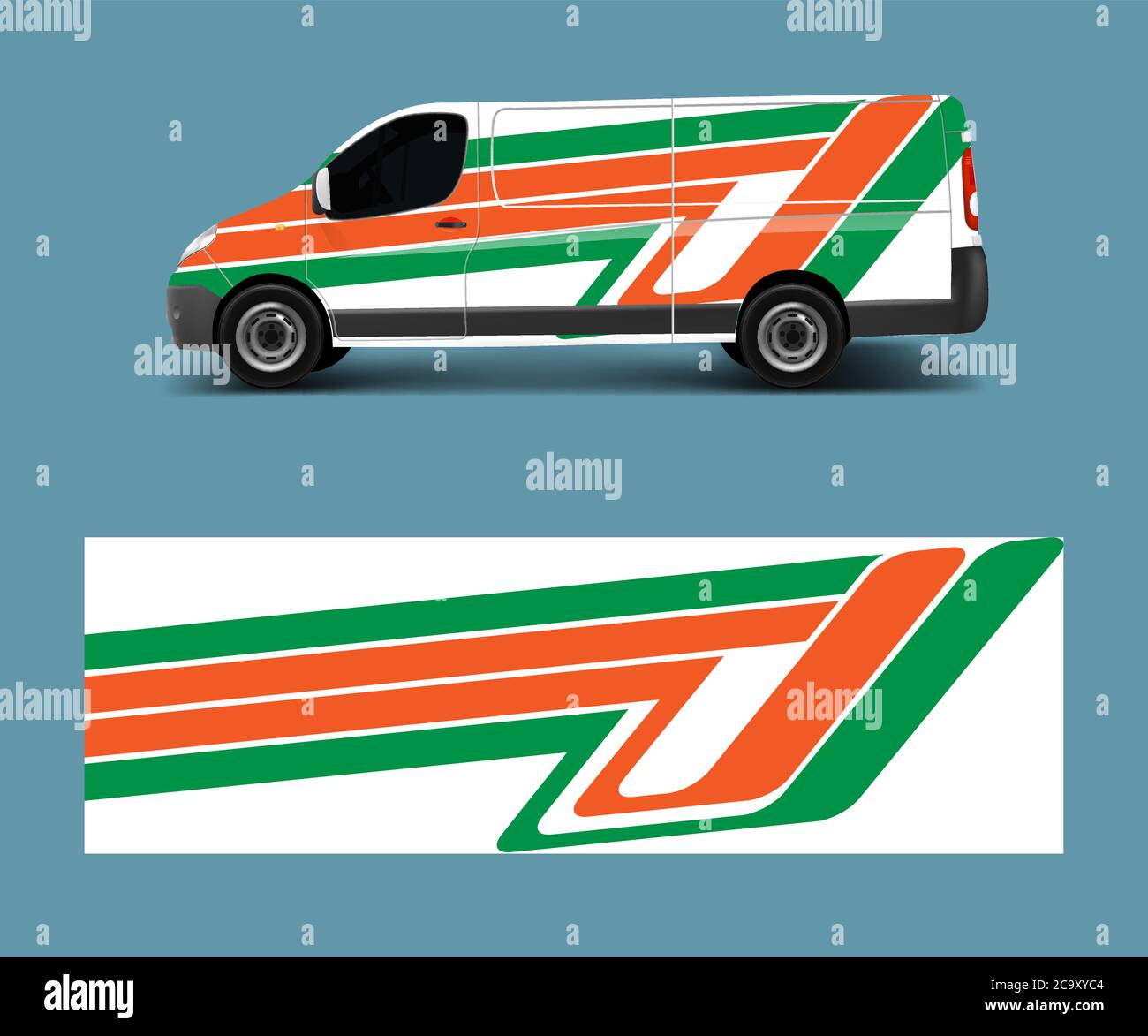 modern simple design for van graphics vinyl wrap template vector Stock
