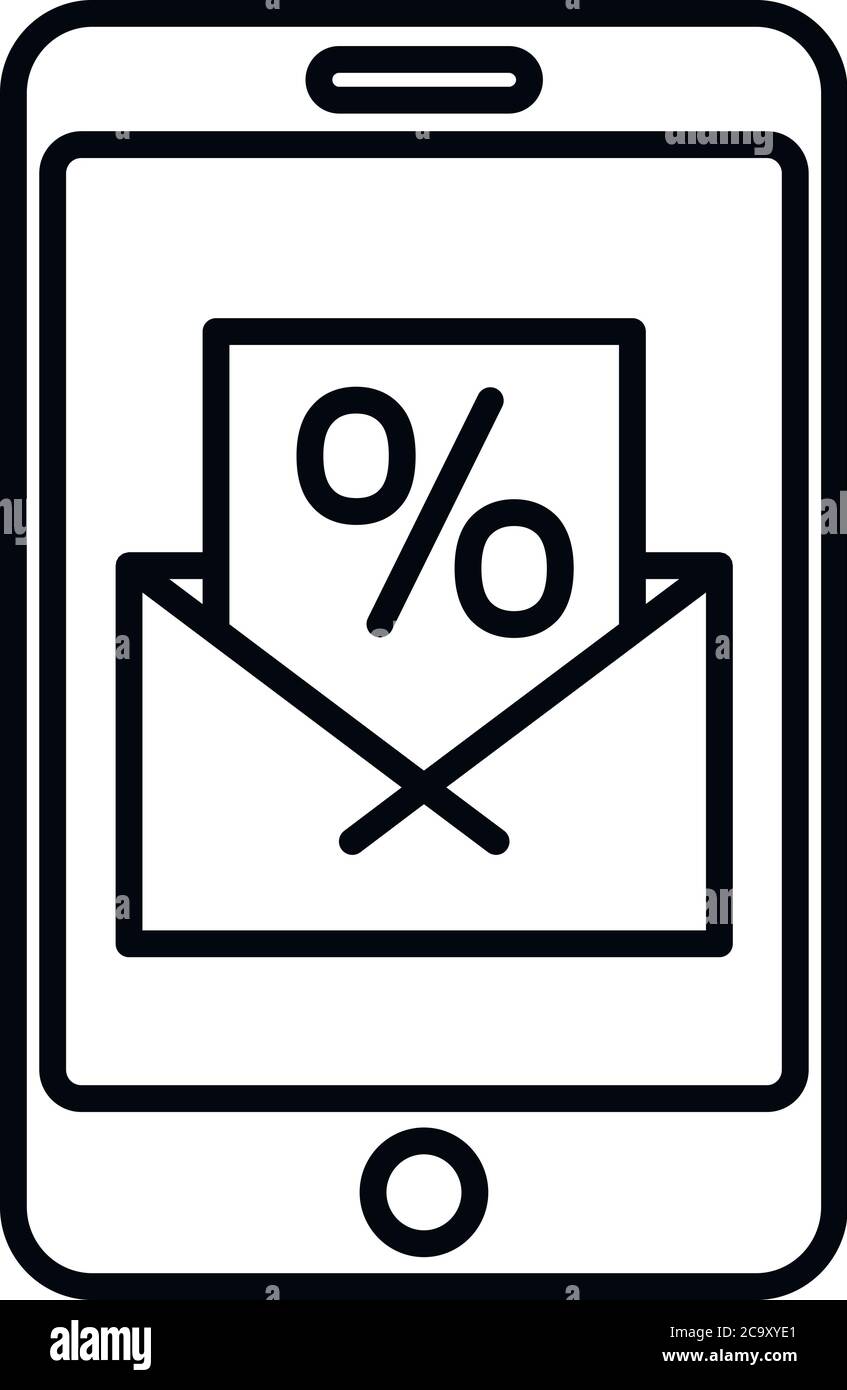 Conversion rate smartphone icon. Outline conversion rate smartphone vector icon for web design isolated on white background Stock Vector