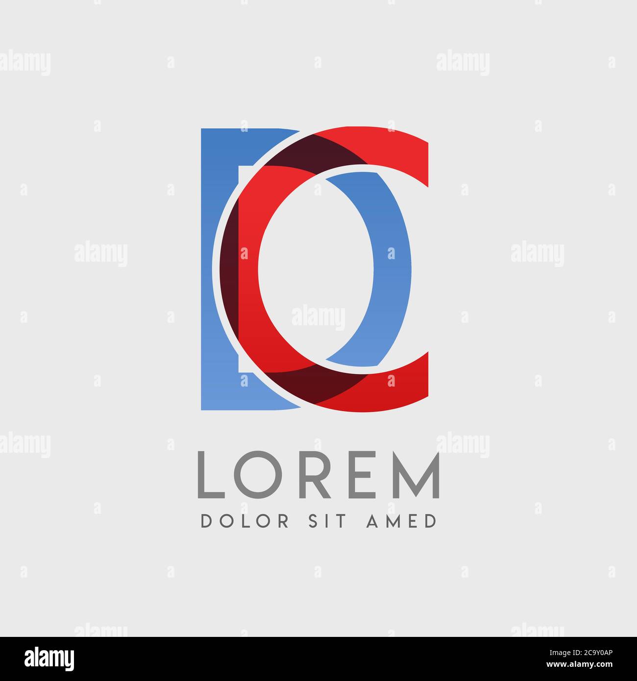 CD logo letters with blue and red gradation Stock Vector