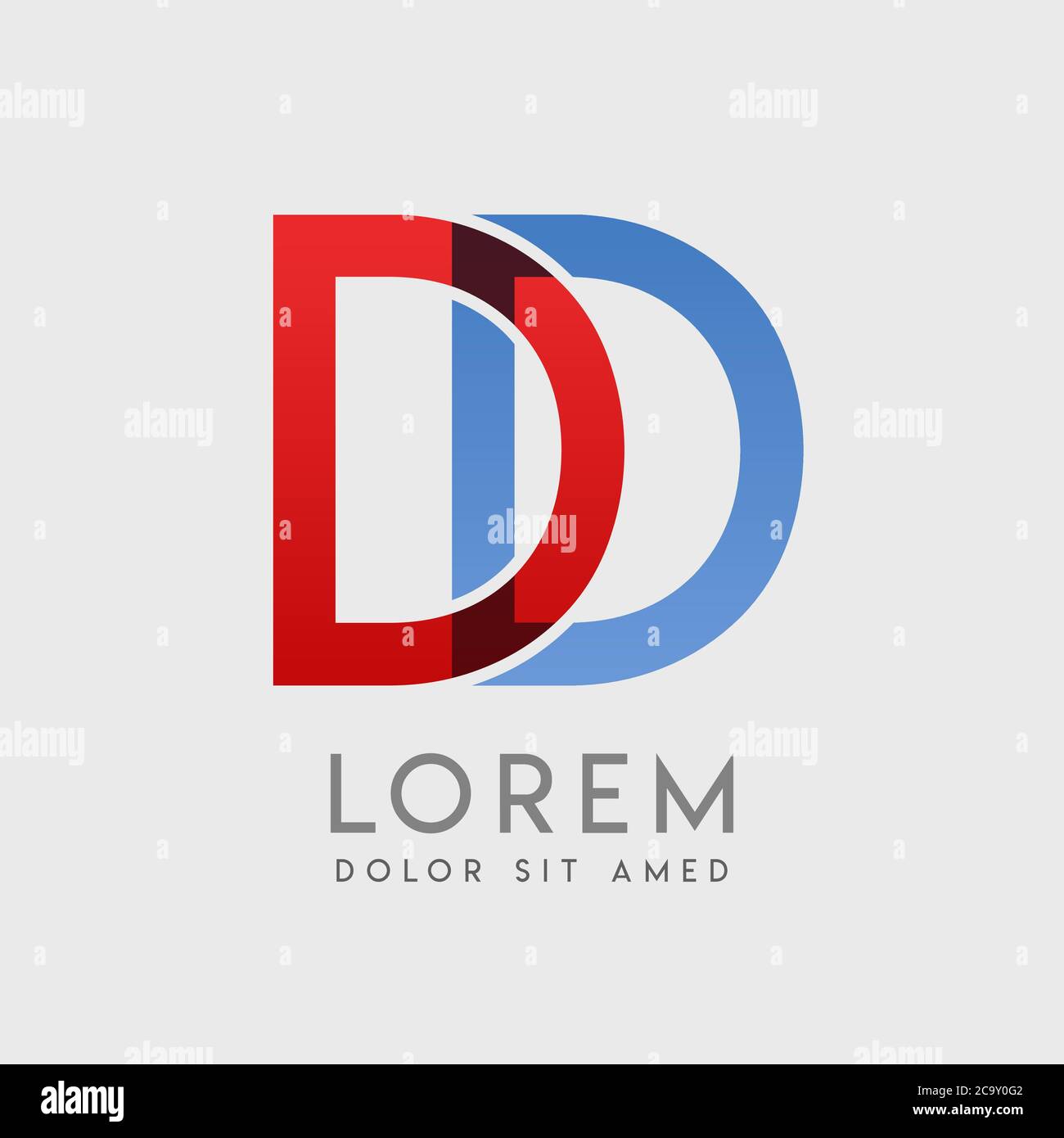 DD logo letters with blue and red gradation Stock Vector
