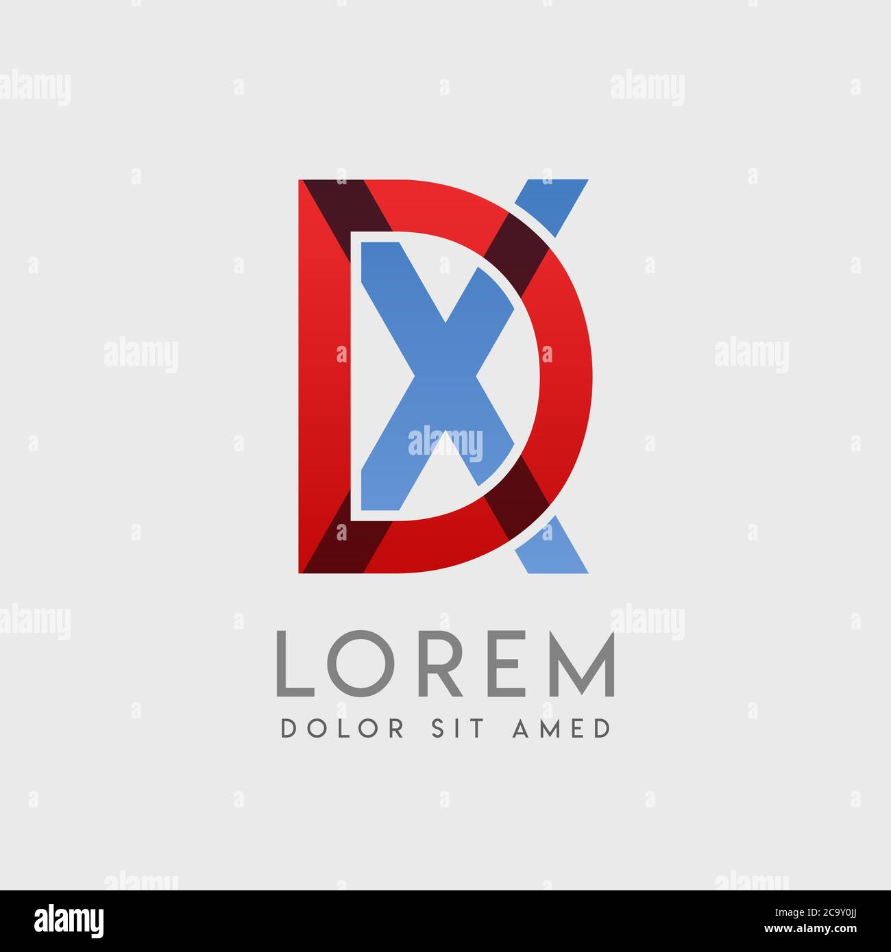 DX logo letters with blue and red gradation Stock Vector Image & Art ...