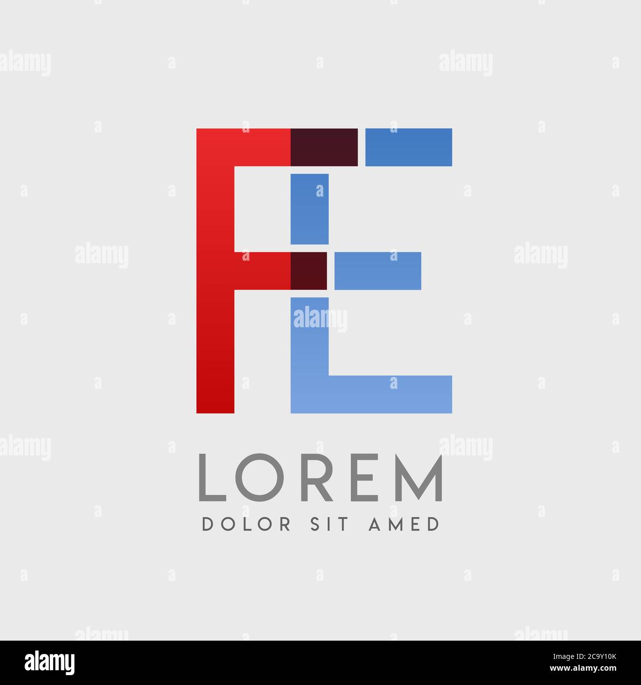 FE logo letters with blue and red gradation Stock Vector Image & Art ...