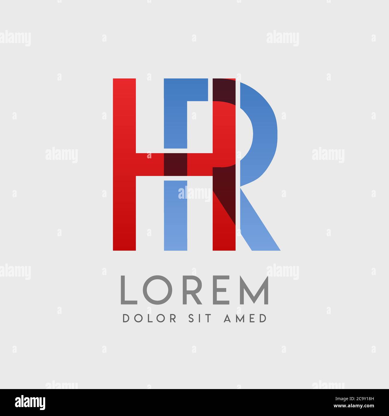HR logo letters with blue and red gradation Stock Vector Image & Art ...