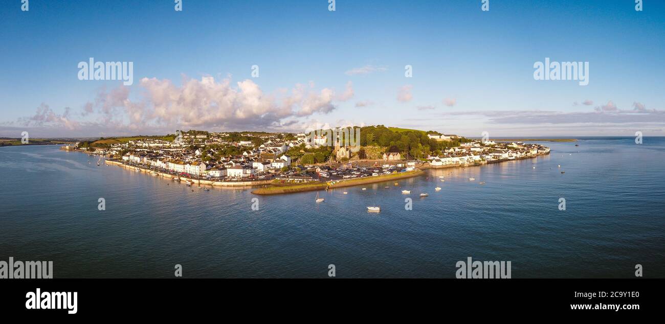 Appledore in North Devon on the River Torridge at high tide from the air Stock Photo