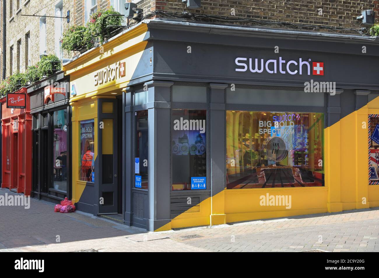 Swatch shop swiss watch retail store in Carnaby Street London