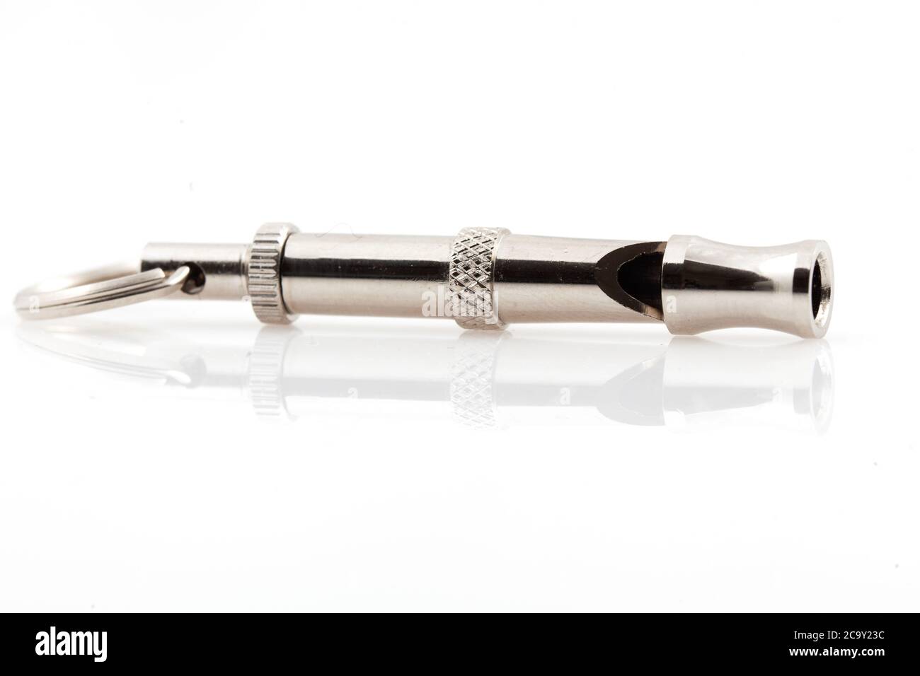 Metal silver High frequency dog whistle Stock Photo Alamy