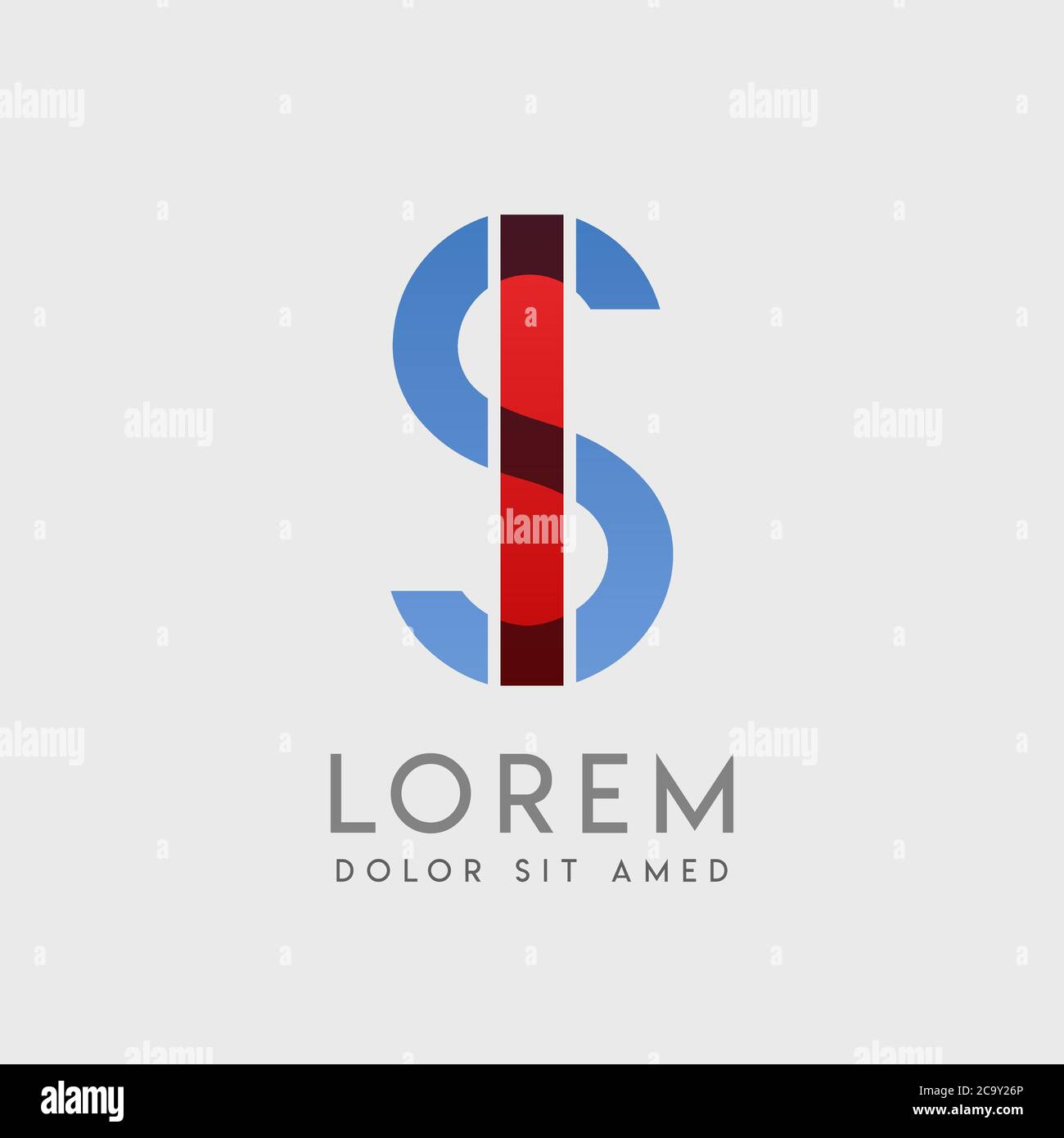 IS logo letters with blue and red gradation Stock Vector