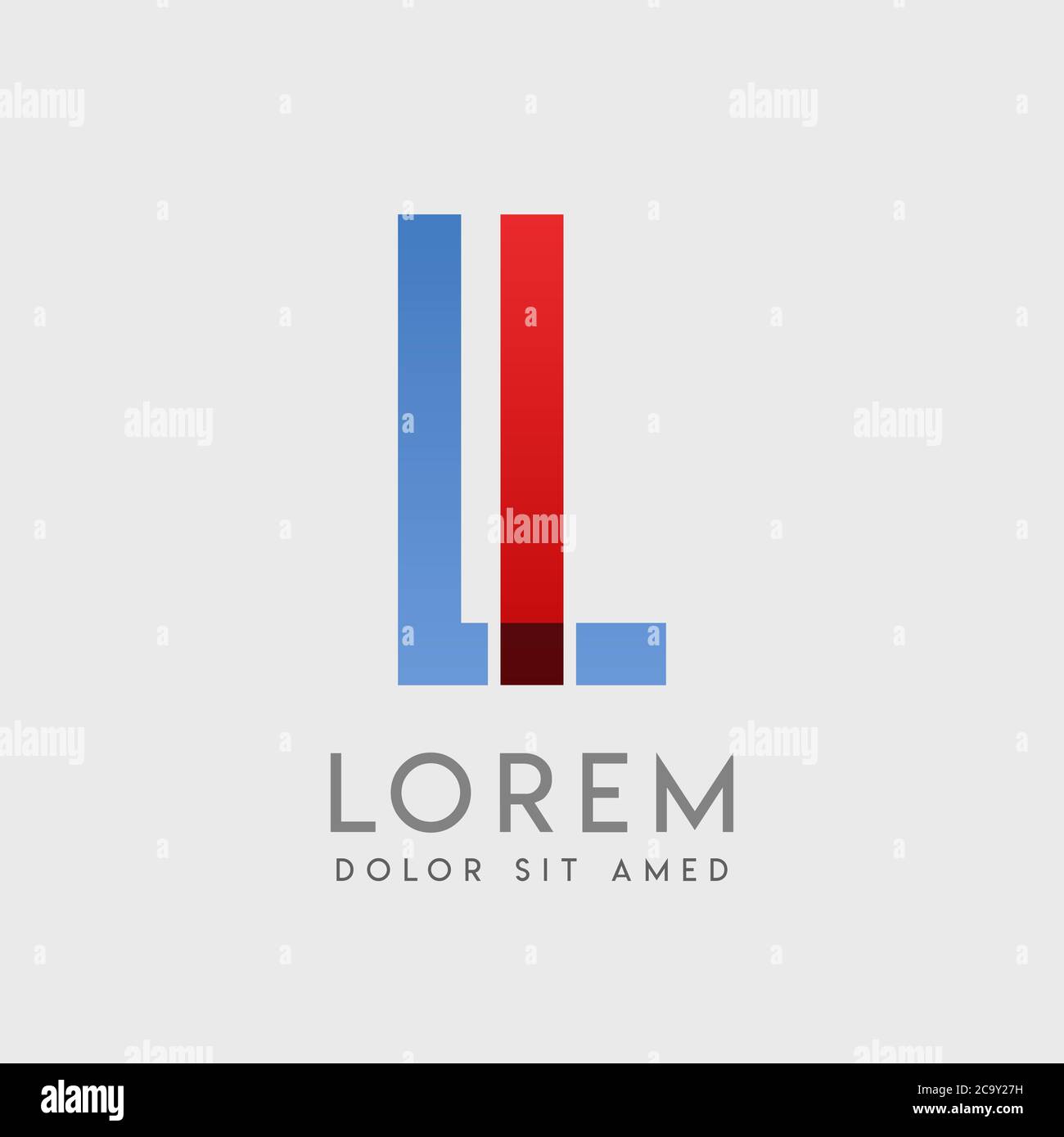 IL logo letters with blue and red gradation Stock Vector