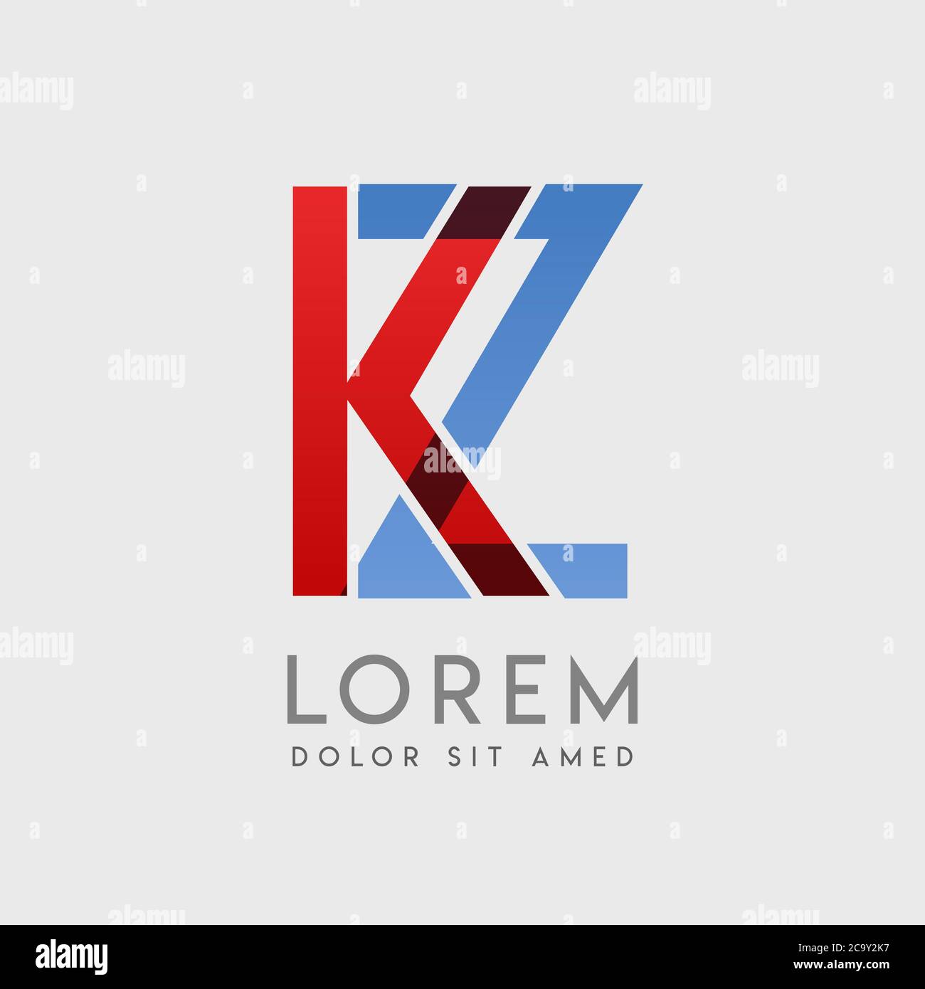 KZ logo letters with blue and red gradation Stock Vector Image & Art ...