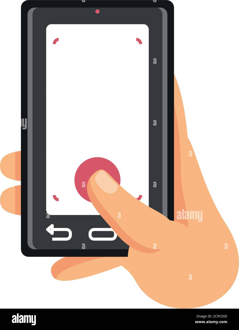hand holding smartphone on white background vector illustration design ...