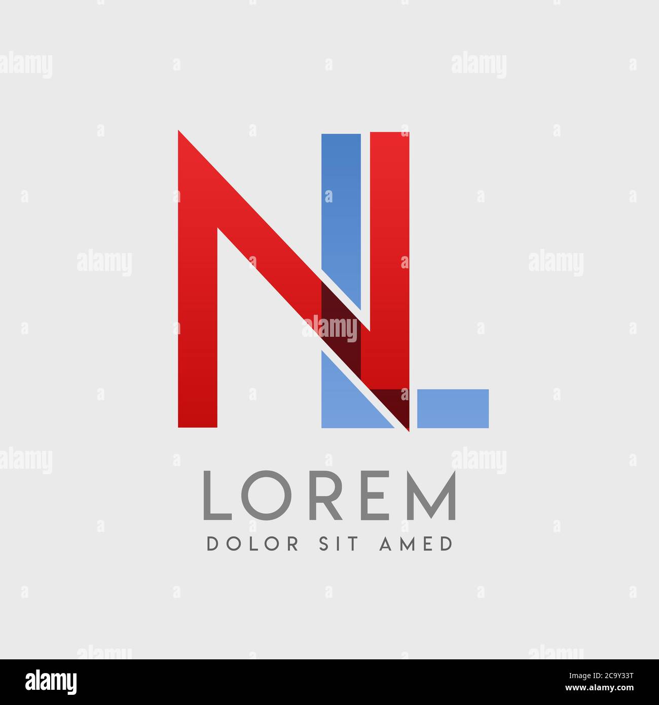 NL logo letters with blue and red gradation Stock Vector Image & Art