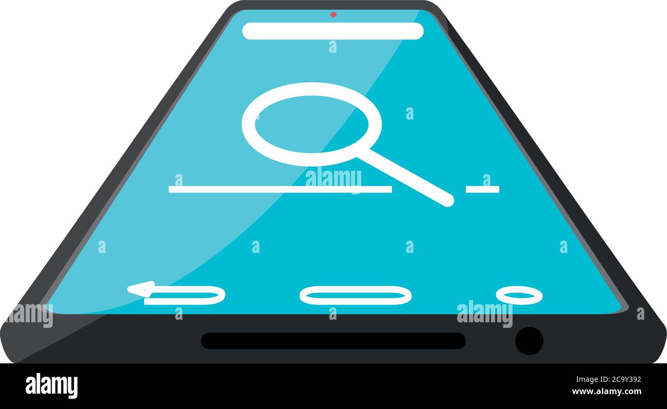 screen of smartphone with symbol of search vector illustration design ...